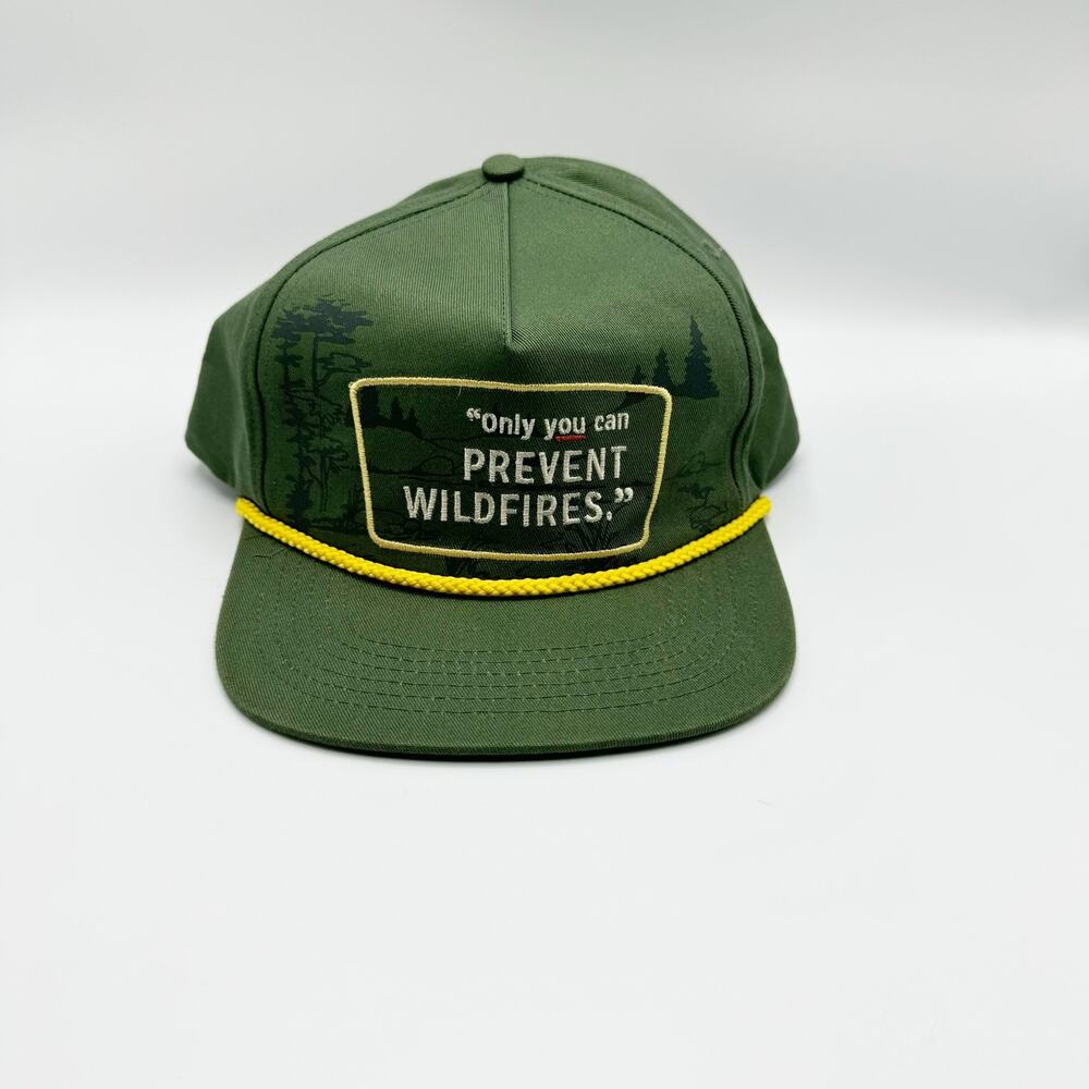 Landmark Project Only You Can Prevent Wildfires Hat SnapBack Green Snapback Rope